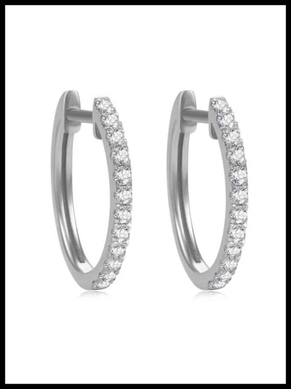 14k Solid Gold Lab Grown Diamond Earrings 0.48ct Pave Studs Hypoallergenic